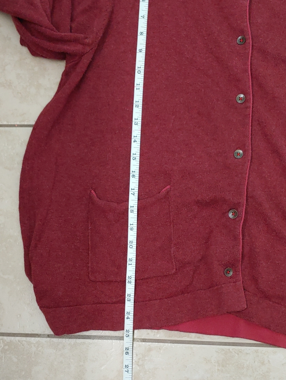Gudrun Sjoden Cardigan Red Organic Cotton Sweater Women's Size XL - Picture 6 of 6